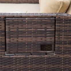 Outsunny Patio Wicker Loveseat Sofa Set, Outdoor PE Rattan Garden Assembled Sun Lounger Daybed Furniture, W/ Storage Ottoman & Side Tables/ Drink Trays For Poolside, Porch, Backyard 12 Outsunny Patio Wicker Loveseat Sofa Set, Outdoor PE Rattan Garden Assembled Sun Lounger Daybed Furniture, W/ Storage Ottoman & Side Tables/ Drink Trays For Poolside, Porch, Backyard -Outsunny GUEST 573945f5 4cab 4558 835d dd1764820ae0