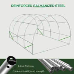 Outsunny 20' X 10' X 7' Walk-In Tunnel Greenhouse Garden Warm House Large Hot House Kit With 8 Roll-up Windows & Roll Up Door, Steel Frame 14 Outsunny 20' X 10' X 7' Walk-In Tunnel Greenhouse Garden Warm House Large Hot House Kit With 8 Roll-up Windows & Roll Up Door, Steel Frame -Outsunny GUEST 580031d2 2b14 4ec5 84e9 688afa26a75a