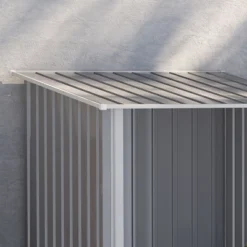 Outsunny 3.3' X 3.4' Lean-to Garden Storage Shed, Small Outdoor Galvanized Steel Tool House With Lockable Door For Patio, Backyard, Lawn, Gray -Outsunny GUEST 59c7a4a7 2266 4785 8848 d5bb42d9109b