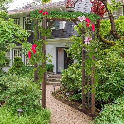 Outsunny 7' Wood Steel Outdoor Garden Arched Trellis Arbor With Natural Fir Wood & Side Panel For Climbing Vine 3 Outsunny 7' Wood Steel Outdoor Garden Arched Trellis Arbor With Natural Fir Wood & Side Panel For Climbing Vine