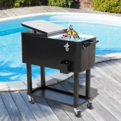 Outsunny 80 QT Rolling Cooling Bins Ice Chest On Wheels Outdoor Stand Up Drink Cooler Cart For Party 12 Outsunny 80 QT Rolling Cooling Bins Ice Chest On Wheels Outdoor Stand Up Drink Cooler Cart For Party -Outsunny GUEST 5c4aeb2e d0f4 43ec bf54 9aaa68e2ae3c