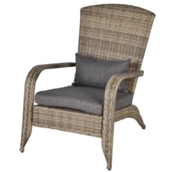 Outsunny Patio Adirondack Chair With All-Weather Rattan Wicker, Soft Cushions, Tall Curved Backrest For Deck Or Garden 15 Outsunny Patio Adirondack Chair With All-Weather Rattan Wicker, Soft Cushions, Tall Curved Backrest For Deck Or Garden -Outsunny GUEST 5c782d4e 756c 4908 a283 7671bf44ac3b