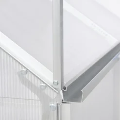 Outsunny Polycarbonate Greenhouse With Aluminum Frame, Walk-in Garden Greenhouse Kit With Adjustable Roof Vent, Rain Gutter And Sliding Door For Winter, Silver -Outsunny GUEST 5e08a776 6309 4762 ba3e 3b6de602af78