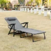 Outsunny Outdoor Folding Chaise Lounge Chair, Mesh Fabric Pool Chair With Adjustable Backrest, Pillow And Cup Holder For Poolside, Deck, Gray 1 Outsunny Outdoor Folding Chaise Lounge Chair, Mesh Fabric Pool Chair With Adjustable Backrest, Pillow And Cup Holder For Poolside, Deck, Gray -Outsunny GUEST 5e4f861f 189d 473e b654 126d399fe5d7