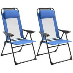 Outsunny Set Of 2 Portable Folding Recliner, Outdoor Patio Chaise Lounge Chair With Adjustable Backrest -Outsunny GUEST 5f590a98 794b 4ed5 a04e 50d2d7c851a4