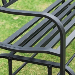 Outsunny Patio Glider Bench Outdoor Swing Rocking Chair Loveseat With Power Coated Sturdy Steel Frame, Black 13 Outsunny Patio Glider Bench Outdoor Swing Rocking Chair Loveseat With Power Coated Sturdy Steel Frame, Black -Outsunny GUEST 5fe5df9a 323e 467c 840e bba0e02bca5a