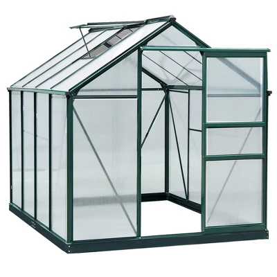 Outsunny Walk-in Plant Greenhouse For Backyard/Outdoor Use With Window And Door, Aluminum Frame, PC Board 12 Outsunny Walk-in Plant Greenhouse For Backyard/Outdoor Use With Window And Door, Aluminum Frame, PC Board - Image 10