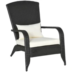 Outsunny Patio Adirondack Chair With All-Weather Rattan Wicker, Soft Cushions, Tall Curved Backrest For Deck Or Garden 23 Outsunny Patio Adirondack Chair With All-Weather Rattan Wicker, Soft Cushions, Tall Curved Backrest For Deck Or Garden -Outsunny GUEST 63ec5305 10d5 43a8 94da 40c73d650238