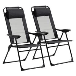 Outsunny Set Of 2 Portable Folding Recliner, Outdoor Patio Chaise Lounge Chair With Adjustable Backrest -Outsunny GUEST 65429e5a 0600 4208 9a6a 547e9fe9cec4