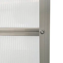 Outsunny Aluminum Greenhouse, Polycarbonate Walk-in Garden Greenhouse Kit With Adjustable Roof Vent, Rain Gutter And Sliding Door For Winter, Silver -Outsunny GUEST 692f76cf f65d 487a b24f 4571d5c6a5b3