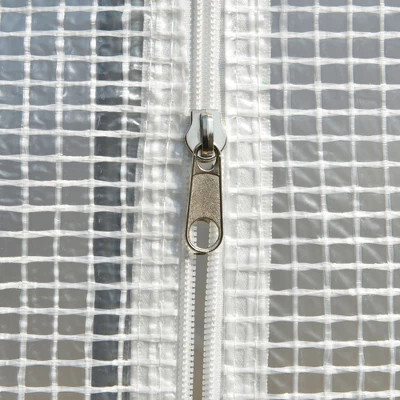 Outsunny 10' X 7' X 7' Walk-in Tunnel Greenhouse, Outdoor Plant Nursery With Quality PE Cover, Zipper Doors And Mesh Windows, White 7 Outsunny 10' X 7' X 7' Walk-in Tunnel Greenhouse, Outdoor Plant Nursery With Quality PE Cover, Zipper Doors And Mesh Windows, White - Image 5