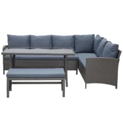 Outsunny 4 Pieces Patio Wicker Sofa Set, Outdoor PE Rattan Modern Furniture Set With Cushions & Dining Table, Bench For Garden, Backyard, Lawn 12 Outsunny 4 Pieces Patio Wicker Sofa Set, Outdoor PE Rattan Modern Furniture Set With Cushions & Dining Table, Bench For Garden, Backyard, Lawn -Outsunny GUEST 6d019a66 567c 4e8e 8a56 1e36ff4e82c8