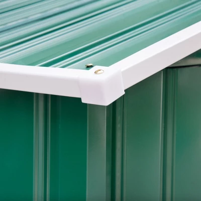 Outsunny 7' X 4' Steel Storage Shed Organizer, Garden Tool House With 4 Vents And 2 Easy Sliding Doors For Backyard, Patio, Garage, Lawn, Green 6 Outsunny 7' X 4' Steel Storage Shed Organizer, Garden Tool House With 4 Vents And 2 Easy Sliding Doors For Backyard, Patio, Garage, Lawn, Green - Image 4