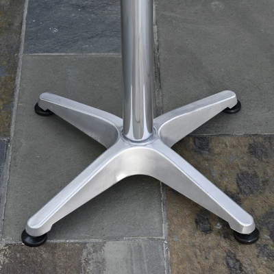 Outsunny 3 Piece Outdoor Patio Bistro Set, Slatted Aluminum Bistro Table, And Chairs, Composite Dining Table, Silver 7 Outsunny 3 Piece Outdoor Patio Bistro Set, Slatted Aluminum Bistro Table, And Chairs, Composite Dining Table, Silver - Image 5