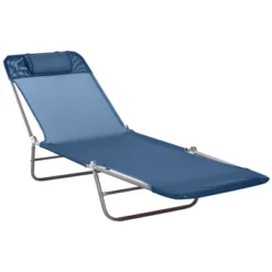 Outsunny Portable Sun Lounger, Lightweight Folding Chaise Lounge Chair W/ Adjustable Backrest & Pillow For Beach, Poolside And Patio -Outsunny GUEST 715eef23 50f3 42e7 9d7e 1294345fc17e