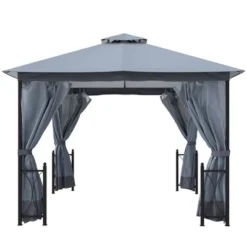 Outsunny 13' X 11' Patio Gazebo Canopy Garden Tent Sun Shade, Outdoor Shelter With 2 Tier Roof, Netting And Curtains, Steel Frame For Patio, Backyard, Garden 11 Outsunny 13' X 11' Patio Gazebo Canopy Garden Tent Sun Shade, Outdoor Shelter With 2 Tier Roof, Netting And Curtains, Steel Frame For Patio, Backyard, Garden -Outsunny GUEST 7176ad60 6351 41d9 ad02 2cd211b51c8e