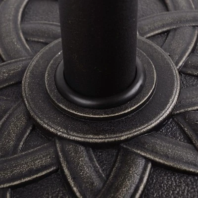 Outsunny 22" 42 Lbs Round Resin Umbrella Base Stand Market Parasol Holder With Beautiful Decorative Pattern & Easy Setup, Bronze 6 Outsunny 22" 42 Lbs Round Resin Umbrella Base Stand Market Parasol Holder With Beautiful Decorative Pattern & Easy Setup, Bronze - Image 4