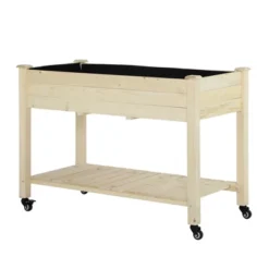 Outsunny 47" X 21" Raised Garden Bed, Elevated Wooden Planter Box W/ Lockable Wheels, Storage Shelf, And Bed Liner For Backyard, Patio 16 Outsunny 47" X 21" Raised Garden Bed, Elevated Wooden Planter Box W/ Lockable Wheels, Storage Shelf, And Bed Liner For Backyard, Patio -Outsunny GUEST 72a653e9 c2e7 48dd ba85 69d29a3ecc33