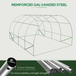 Outsunny 20' X 10' X 7' Tunnel Greenhouse Large Walk-In Warm House Deluxe High GardenHot House With 8 Roll Up Windows & Roll Up Door, Steel Frame 12 Outsunny 20' X 10' X 7' Tunnel Greenhouse Large Walk-In Warm House Deluxe High GardenHot House With 8 Roll Up Windows & Roll Up Door, Steel Frame -Outsunny GUEST 7575f852 6700 4a38 b368 5647371cf886