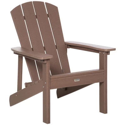 Outsunny Plastic Adirondack Chair, Outdoor Fire Pit Seating HDPE Lounger Chair With High Back And Wide Seat For Patio, Backyard, Garden 11 Outsunny Plastic Adirondack Chair, Outdoor Fire Pit Seating HDPE Lounger Chair With High Back And Wide Seat For Patio, Backyard, Garden - Image 9