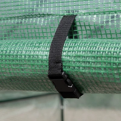 Outsunny 84.25" X 56.25" X 76.75" Walk-in Greenhouse, 3-Tier Shelves, Steel Frame Hot House, Roll-Up Zipper Door For Flowers, Vegetables, Green 7 Outsunny 84.25" X 56.25" X 76.75" Walk-in Greenhouse, 3-Tier Shelves, Steel Frame Hot House, Roll-Up Zipper Door For Flowers, Vegetables, Green - Image 5