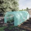 Outsunny 20' X 10' X 7' Walk-In Tunnel Greenhouse Garden Warm House Large Hot House Kit With 8 Roll-up Windows & Roll Up Door, Steel Frame