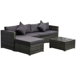 Outsunny 6 Pieces Outdoor PE Rattan Sofa Set, Sectional Conversation Wicker Patio Couch Furniture Set With Cushions And Coffee Table 25 Outsunny 6 Pieces Outdoor PE Rattan Sofa Set, Sectional Conversation Wicker Patio Couch Furniture Set With Cushions And Coffee Table -Outsunny GUEST 76dbcedb d912 4d85 a576 588c979d20d3