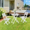 Outsunny 3 Piece Bistro Set, Wood Folding Outdoor Furniture With Table & Chairs For Backyard & Balcony, Square, White -Outsunny GUEST 7816fb69 5799 4128 b0e0 0231e3e32a6f
