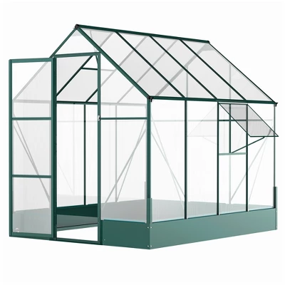 Outsunny Walk-in Plant Polycarbonate Greenhouse With Temperature Controlled Window Hobby Greenhouse For Backyard/Outdoor 5 Outsunny Walk-in Plant Polycarbonate Greenhouse With Temperature Controlled Window Hobby Greenhouse For Backyard/Outdoor - Image 3