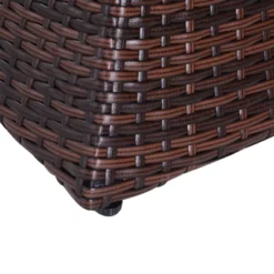 Outsunny Rattan Wicker Side Table With Umbrella Hole, 2 Tier Storage Shelf For All Weather For Outdoor, Patio, Garden, Backyard, Mixed Brown 10 Outsunny Rattan Wicker Side Table With Umbrella Hole, 2 Tier Storage Shelf For All Weather For Outdoor, Patio, Garden, Backyard, Mixed Brown -Outsunny GUEST 7941591e 428f 4a7e 95d2 684121bc653c