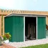 Outsunny 9' X 4' Metal Garden Storage Shed Tool House With Sliding Door Spacious Layout & Durable Construction For Backyard, Patio, Lawn