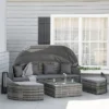 Outsunny Outdoor Round Daybed 4 Pieces Wicker Outdoor Rattan Sofa With Canopy, Cushions, Pillows Patio Bed Sets For Garden Backyard 1 Outsunny Outdoor Round Daybed 4 Pieces Wicker Outdoor Rattan Sofa With Canopy, Cushions, Pillows Patio Bed Sets For Garden Backyard -Outsunny GUEST 7e91d2bb 0bfc 40f6 a8ab 5d9321ed2c7a