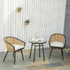 Outsunny 3 Pieces Patio PE Rattan Bistro Set, Outdoor Round Resin Wicker Coffee Set, W/ 2 Chairs & 1 Coffee Table Conversation Furniture Set, For Garden, Backyard, Deck 1 Outsunny 3 Pieces Patio PE Rattan Bistro Set, Outdoor Round Resin Wicker Coffee Set, W/ 2 Chairs & 1 Coffee Table Conversation Furniture Set, For Garden, Backyard, Deck -Outsunny GUEST 7e9c9cfc 5e55 4e4b 9eb3 451d0b04e00a