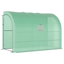 Outsunny 10' X 5' X 7' Lean To Greenhouse, Walk-In Wall Green House Plant Nursery With 2 Roll-up Doors And Window, PE Cover And 3 Wire Shelves 15 Outsunny 10' X 5' X 7' Lean To Greenhouse, Walk-In Wall Green House Plant Nursery With 2 Roll-up Doors And Window, PE Cover And 3 Wire Shelves -Outsunny GUEST 7fd95e98 3961 4fa5 ad19 9eca1e193c15