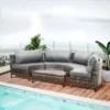 Outsunny 5-piece Half-Moon Outdoor Sectional Sofa, PE Rattan Wicker Furniture With Couch, Table & Cushions, Gray 2 Outsunny 5-piece Half-Moon Outdoor Sectional Sofa, PE Rattan Wicker Furniture With Couch, Table & Cushions, Gray -Outsunny GUEST 7fee2022 2070 4cd1 9ac3 1f837bc63479
