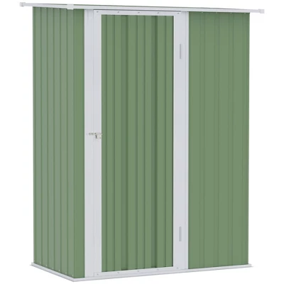 Outsunny 5' X 3' Metal Garden Storage Shed Tool House With Lockable Door For Backyard, Patio, Lawn 8 Outsunny 5' X 3' Metal Garden Storage Shed Tool House With Lockable Door For Backyard, Patio, Lawn - Image 6