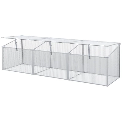 Outsunny Mini Greenhouse Kit, 71" Outdoor Cold Frame With Adjustable Roof, Polycarbonate & Aluminum Frame 5 Outsunny Mini Greenhouse Kit, 71" Outdoor Cold Frame With Adjustable Roof, Polycarbonate & Aluminum Frame - Image 3