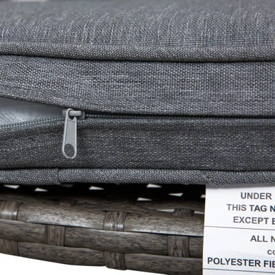 Outsunny 3 PCS Rattan Wicker Bar Set With Wood Grain Top Table And 2 Bar Stools For Outdoor, Patio, Poolside, Garden 9 Outsunny 3 PCS Rattan Wicker Bar Set With Wood Grain Top Table And 2 Bar Stools For Outdoor, Patio, Poolside, Garden - Image 7