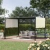 Outsunny 10' X 12' Outdoor Pergola Patio Gazebo Retractable Canopy Sun Shelter With Steel Frame, Beige -Outsunny GUEST 82f4e750 e709 4a25 9ffb 43ee3b87cf08