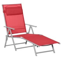 Outsunny Steel Fabric Outdoor Folding Chaise Lounge Chair Recliner With Portable Design & 7 Adjustable Backrest Positions -Outsunny GUEST 838d0fba 2ced 4e23 a62e 4e68323ecd33