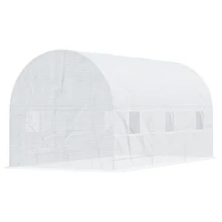 Outsunny 15' X 7' X 7' Walk-In Tunnel Greenhouse, Large Garden Hot House Kit With 6 Roll-up Windows & Roll Up Door, Steel Frame, White 9 Outsunny 15' X 7' X 7' Walk-In Tunnel Greenhouse, Large Garden Hot House Kit With 6 Roll-up Windows & Roll Up Door, Steel Frame, White -Outsunny GUEST 85adfd04 571d 4c30 87e1 5afc25a544e9