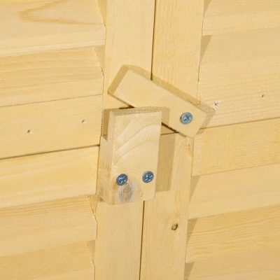 Outsunny 3' X 5' Wooden Garden Storage Shed, Sheds & Outdoor Storage With Asphalt Roof & 2 Large Wood Doors With Lock, Natural 6 Outsunny 3' X 5' Wooden Garden Storage Shed, Sheds & Outdoor Storage With Asphalt Roof & 2 Large Wood Doors With Lock, Natural - Image 4