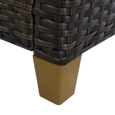 Outsunny 4 Pieces Patio Furniture Sets Rattan Wicker Chair W/ Table Outdoor Conversation Set With Cushion For Backyard Porch Garden Poolside And Deck 8 Outsunny 4 Pieces Patio Furniture Sets Rattan Wicker Chair W/ Table Outdoor Conversation Set With Cushion For Backyard Porch Garden Poolside And Deck - Image 6