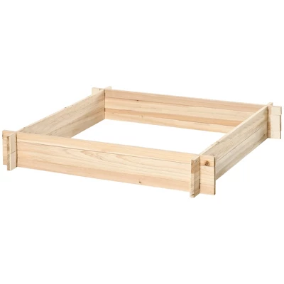 Outsunny 39'' X 39'' Screwless Raised Garden Bed, Wooden Planter Box, Easy DIY Herb Garden For Vegetable Flower Herb Outdoor Lawn Yard Patio 5 Outsunny 39'' X 39'' Screwless Raised Garden Bed, Wooden Planter Box, Easy DIY Herb Garden For Vegetable Flower Herb Outdoor Lawn Yard Patio - Image 3