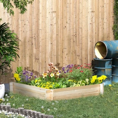 Outsunny 39'' X 39'' Screwless Raised Garden Bed, Wooden Planter Box, Easy DIY Herb Garden For Vegetable Flower Herb Outdoor Lawn Yard Patio 3 Outsunny 39'' X 39'' Screwless Raised Garden Bed, Wooden Planter Box, Easy DIY Herb Garden For Vegetable Flower Herb Outdoor Lawn Yard Patio