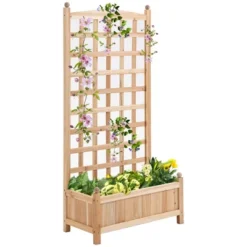 Outsunny Raised Garden Bed With Trellis Board Back & Strong Wooden Design & Materials 17 Outsunny Raised Garden Bed With Trellis Board Back & Strong Wooden Design & Materials -Outsunny GUEST 8c736ca2 9d9c 4b1d 99a8 bb048f755445