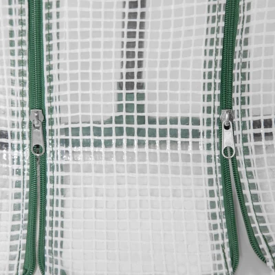 Outsunny Portable Mini Greenhouse With Large Zipper Doors, Outdoor Garden With Water/UV PE Cover, 6' X 3' X 3', White 7 Outsunny Portable Mini Greenhouse With Large Zipper Doors, Outdoor Garden With Water/UV PE Cover, 6' X 3' X 3', White - Image 5