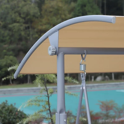 Outsunny 2 Person Porch Covered Swing Outdoor With Canopy, Table And Storage Console 8 Outsunny 2 Person Porch Covered Swing Outdoor With Canopy, Table And Storage Console - Image 6