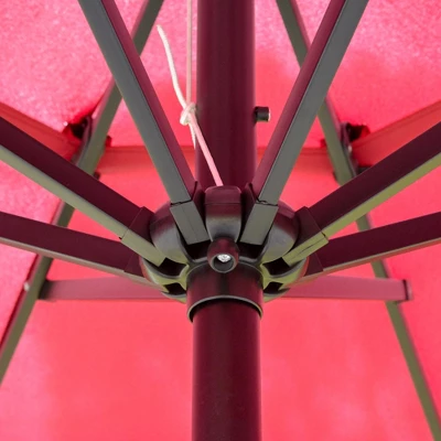 Outsunny 9FT 3 Tiers Patio Umbrella Outdoor Market Umbrella With Crank, Push Button Tilt For Deck, Backyard And Lawn 7 Outsunny 9FT 3 Tiers Patio Umbrella Outdoor Market Umbrella With Crank, Push Button Tilt For Deck, Backyard And Lawn - Image 5