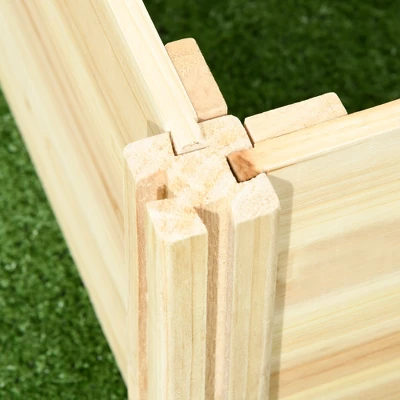 Outsunny 43 In Raised Garden Bed With Trellis For Vine Climbing, Wooden Planters For Outdoor Plants, Vegetables, Flowers, Herbs, Natural 7 Outsunny 43 In Raised Garden Bed With Trellis For Vine Climbing, Wooden Planters For Outdoor Plants, Vegetables, Flowers, Herbs, Natural - Image 5